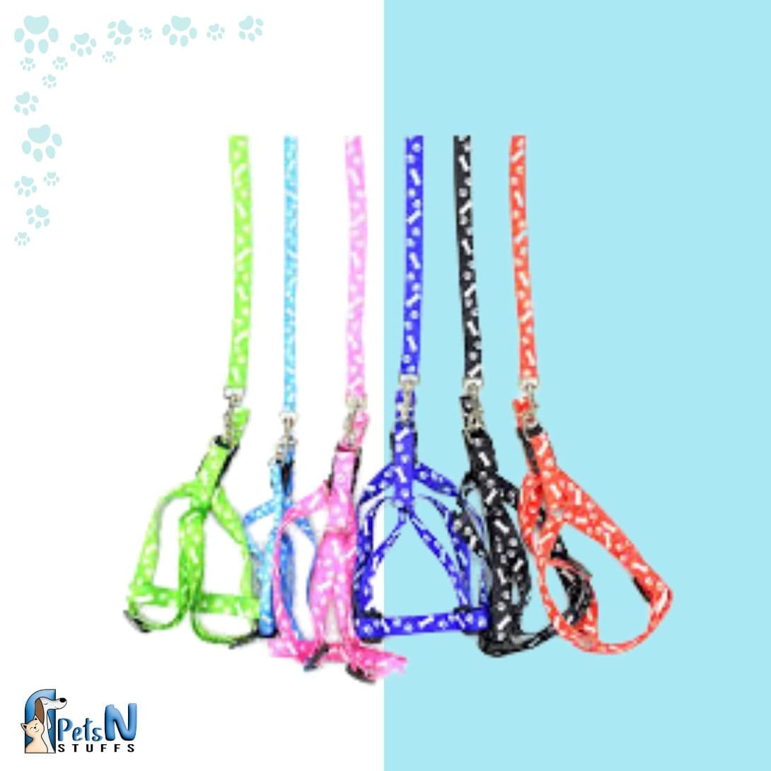 Cat Leash and Harness (Bone Print)