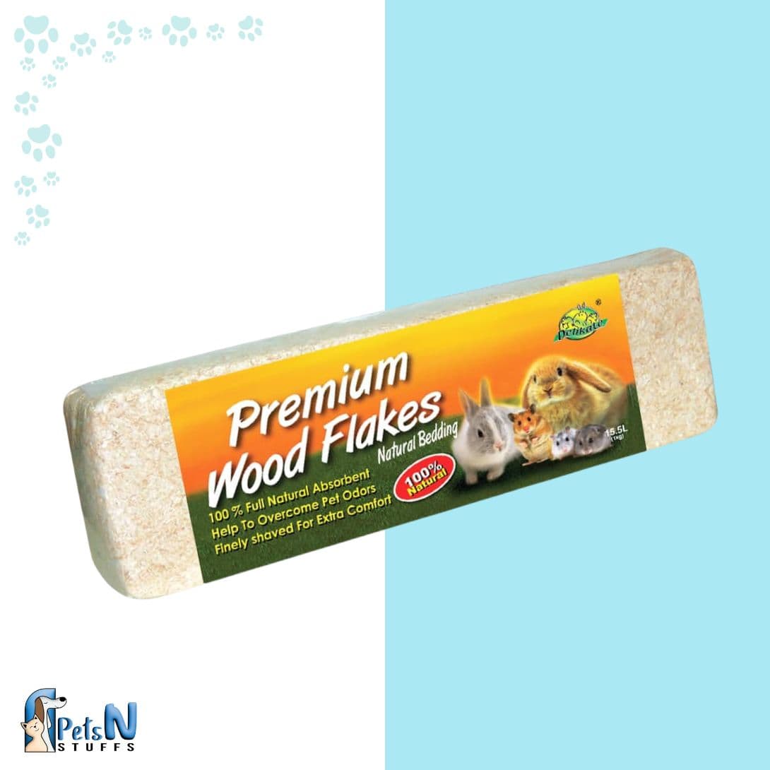DELIKATE® Premium Wood Flakes Hamster Bedding 1kg