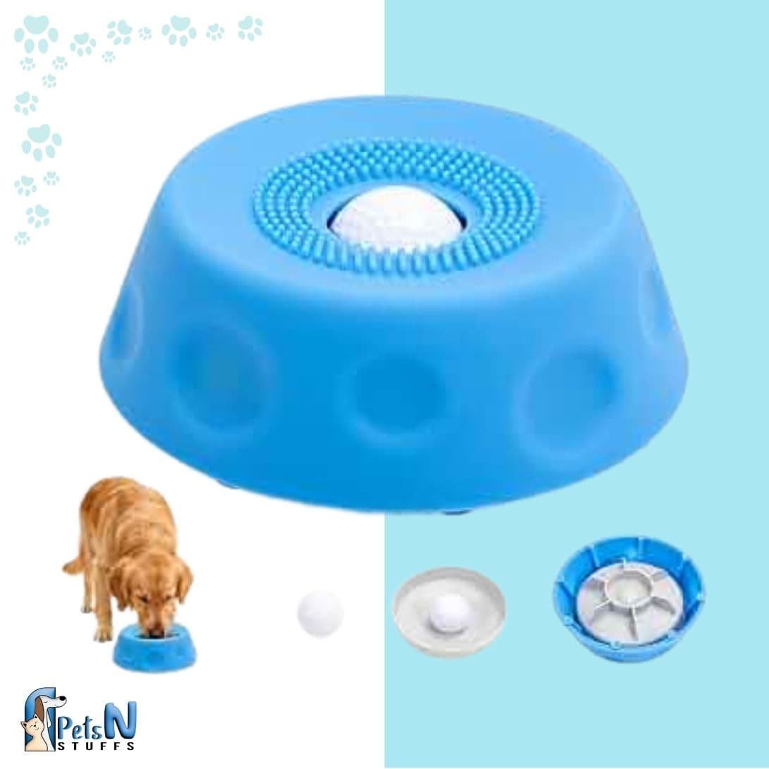 Food Bowl with Licking Roller – Interactive Slow Feeder Bowl for Cats & Dogs