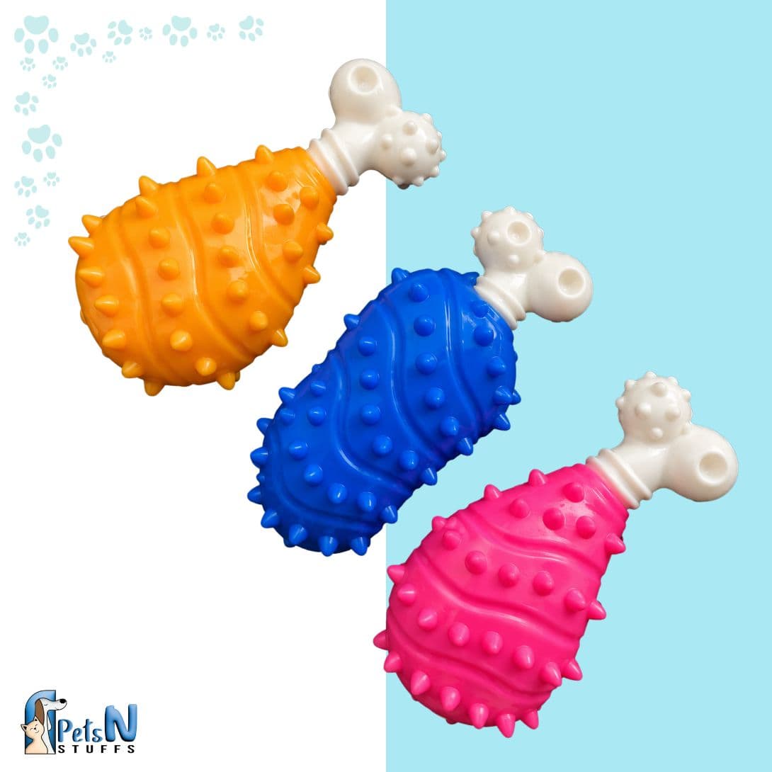 Hard Rubber Chicken Leg Toy for Dogs