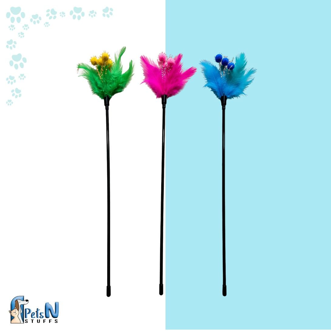 Plastic Stick Feather Toy For Cats