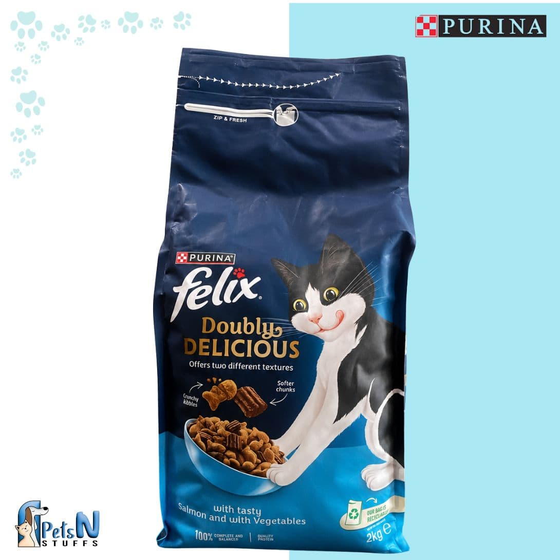 Purina Felix Doubly Delicious Salmon and Vegetables Cat Dry Food 2kg
