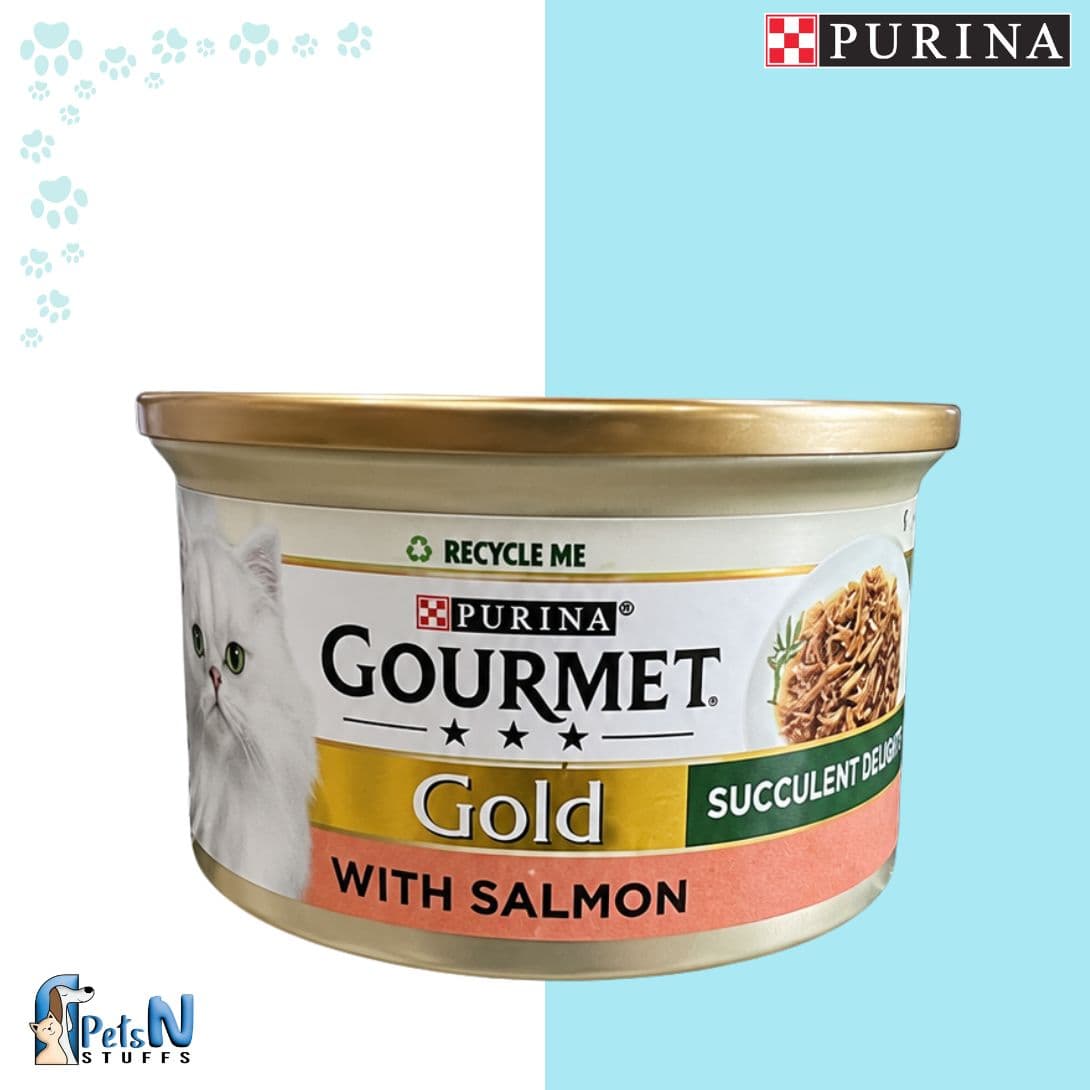Purina GOURMET Gold Succulent Delights Salmon Cat Wet Food Tin 85g