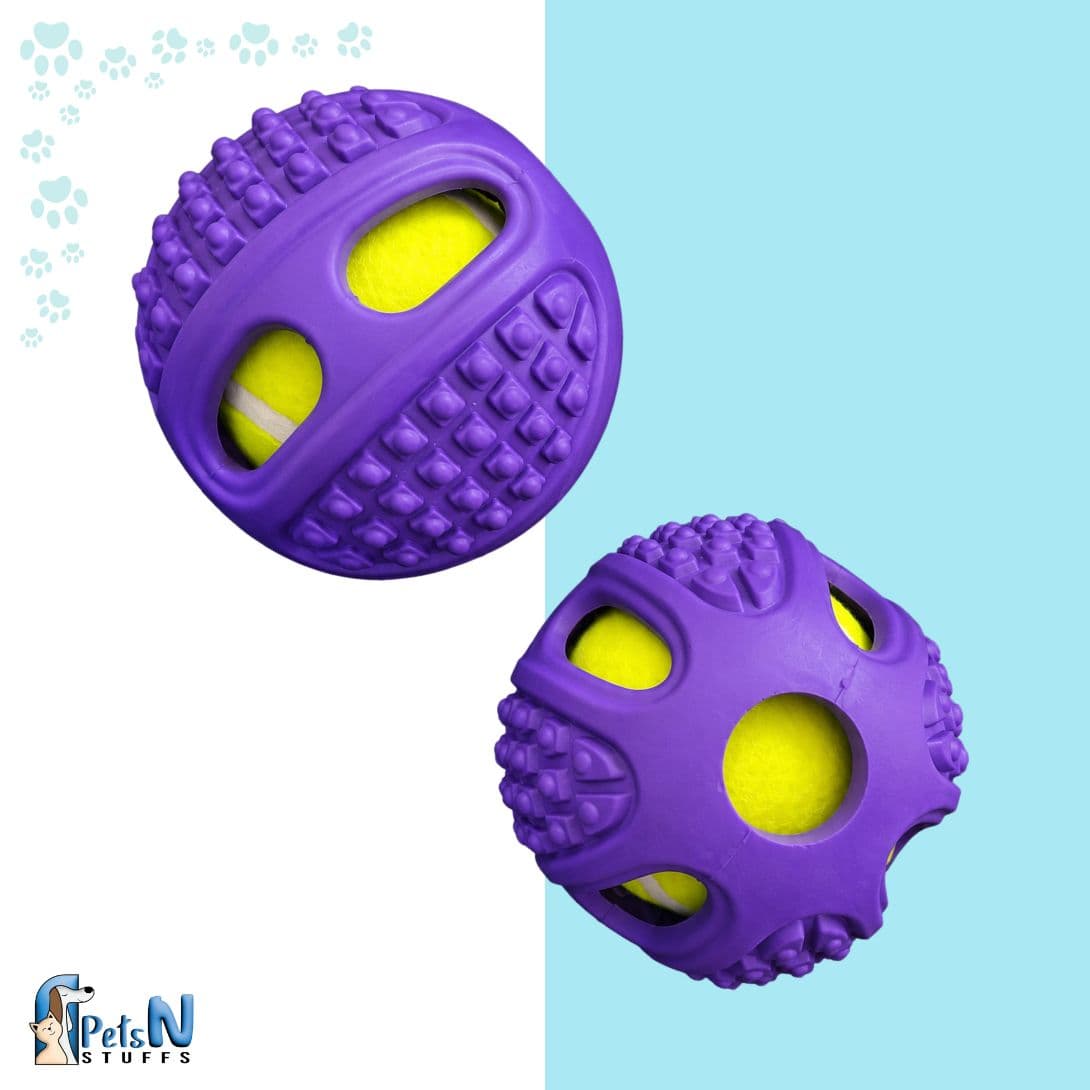 Rubber Ball with Tennis Ball Toy for Dogs